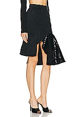 RTA Asymmetrical Skirt in Black Sequin, view 2, click to view large image.