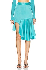 RTA Asymmetrical Skirt in Teal, view 1, click to view large image.