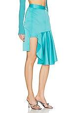 RTA Asymmetrical Skirt in Teal, view 2, click to view large image.