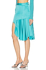 RTA Asymmetrical Skirt in Teal, view 3, click to view large image.
