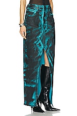 RTA Slit Denim Maxi Skirt in Ocean Night, view 2, click to view large image.