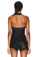 RTA Asymmetrical Halter Top in Black, view 3, click to view large image.