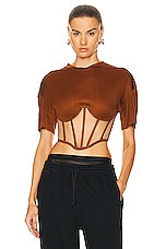 RTA Corset Top in Cognac, view 1, click to view large image.