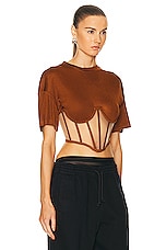 RTA Corset Top in Cognac, view 2, click to view large image.