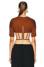 RTA Corset Top in Cognac, view 3, click to view large image.