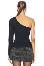 RTA Marin One Shoulder Top in Black, view 4, click to view large image.