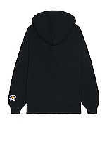 rice nine ten Hand Knitting Cut Off Hoodie in Black, view 2, click to view large image.