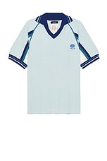 rice nine ten Knitting Soccer Jersey in Light Blue, view 1, click to view large image.