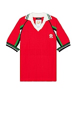 rice nine ten Knitting Soccer Jersey in Red, view 1, click to view large image.