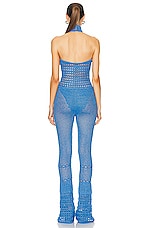 retrofete Kalena Jumpsuit in Tropical Blue, view 3, click to view large image.