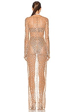 retrofete Vinci Gown in Silver & Nude, view 3, click to view large image.