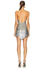 retrofete Sirena Dress in Silver Feather Sequin, view 3, click to view large image.