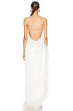 retrofete Priscilla Feather Dress in White, view 3, click to view large image.