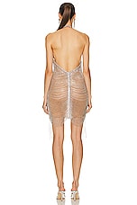 retrofete Irina Halter Dress in Nude & Silver, view 3, click to view large image.