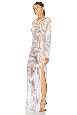 retrofete Cherri Crochet Dress in White, view 3, click to view large image.