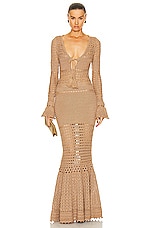 retrofete Sereno Dress in Metallic Nude Bronze, view 1, click to view large image.