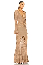 retrofete Sereno Dress in Metallic Nude Bronze, view 2, click to view large image.