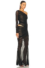 retrofete Aura Dress in Black & Nude, view 2, click to view large image.
