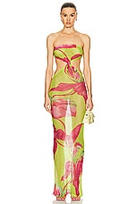 retrofete Fontelina Dress in Lime Anthurium, view 1, click to view large image.