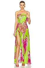 retrofete Marisol Dress in Lime Anthurium, view 1, click to view large image.