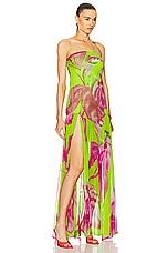 retrofete Marisol Dress in Lime Anthurium, view 2, click to view large image.