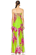 retrofete Marisol Dress in Lime Anthurium, view 3, click to view large image.
