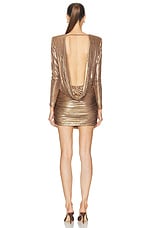 retrofete Marilyn Dress in Bronze Gold, view 3, click to view large image.