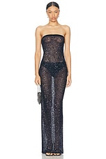 retrofete Villy Sequin Gown in Navy, view 1, click to view large image.