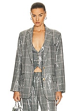 retrofete Enid Blazer in Grey Plaid, view 2, click to view large image.