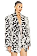 retrofete Chloe Blazer in Neutral Snake, view 2, click to view large image.