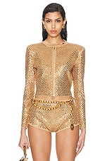 retrofete Mali Jacket in Gold & Metallic Nude, view 1, click to view large image.