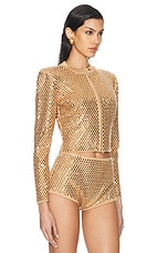 retrofete Mali Jacket in Gold & Metallic Nude, view 2, click to view large image.
