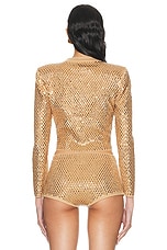 retrofete Mali Jacket in Gold & Metallic Nude, view 3, click to view large image.