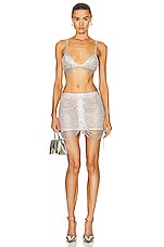 retrofete Sylvio Chain Skirt in White & Silver, view 4, click to view large image.