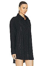 retrofete Maddox Shirt Dress in Black, view 2, click to view large image.