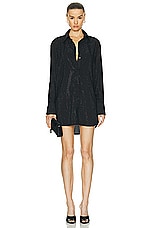 retrofete Maddox Shirt Dress in Black, view 4, click to view large image.