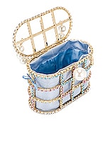 Rosantica Holli Bon Bon Bag in Multicolor Crystals & Light Blue, view 5, click to view large image.