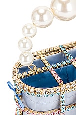 Rosantica Holli Bon Bon Bag in Multicolor Crystals & Light Blue, view 7, click to view large image.