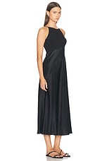 SABLYN Clara Mixed Media Bias Cut Midi Dress in Black, view 2, click to view large image.