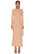 SABLYN Shiloh Flare Maxi Rib Dress in Almondine, view 1, click to view large image.