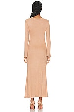 SABLYN Shiloh Flare Maxi Rib Dress in Almondine, view 3, click to view large image.
