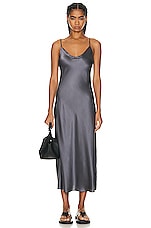 SABLYN Taylor Midi Slip Dress in Thunder, view 1, click to view large image.