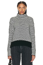 SABLYN Everett Cashmere Sweater in Black Stripe, view 1, click to view large image.