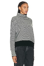 SABLYN Everett Cashmere Sweater in Black Stripe, view 2, click to view large image.