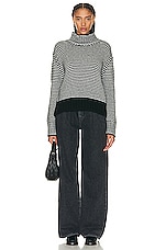 SABLYN Everett Cashmere Sweater in Black Stripe, view 4, click to view large image.