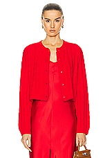 SABLYN Ash Cable Knit Cardigan in Scarlet, view 1, click to view large image.