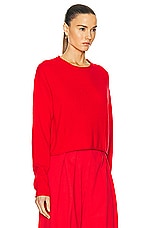 SABLYN Lance Rolled Hem Pullover Sweater in Scarlet, view 2, click to view large image.