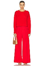 SABLYN Lance Rolled Hem Pullover Sweater in Scarlet, view 4, click to view large image.