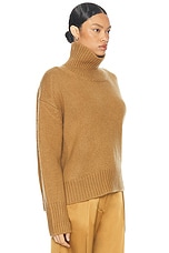 SABLYN Scarlett Mock Neck Drop Shoulder Sweater in Matte Gold, view 2, click to view large image.