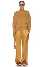 SABLYN Scarlett Mock Neck Drop Shoulder Sweater in Matte Gold, view 4, click to view large image.